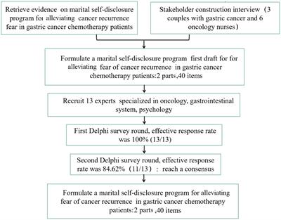 Development of a marital self-disclosure programme for alleviating the fear of cancer recurrence in patients with gastric cancer and undergoing chemotherapy: a modified Delphi method